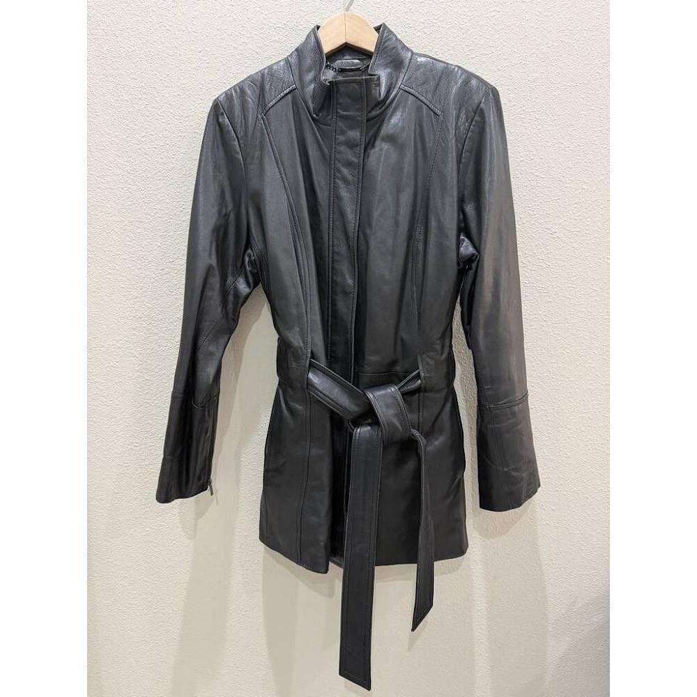 🖤 Wilsons Leather 2-in-1 Convertible Thinsulate Leather Trench Coat L 🖤